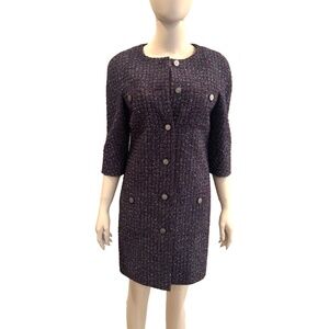 Chanel Classic Tweed Coat Jacket Dress Size 36